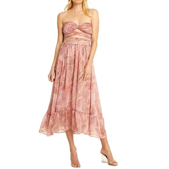 MISA Los Angeles Arianne Dress Sleeveless Romantic Midi Chiffon Boho NWT S $470 - Picture 2 of 5